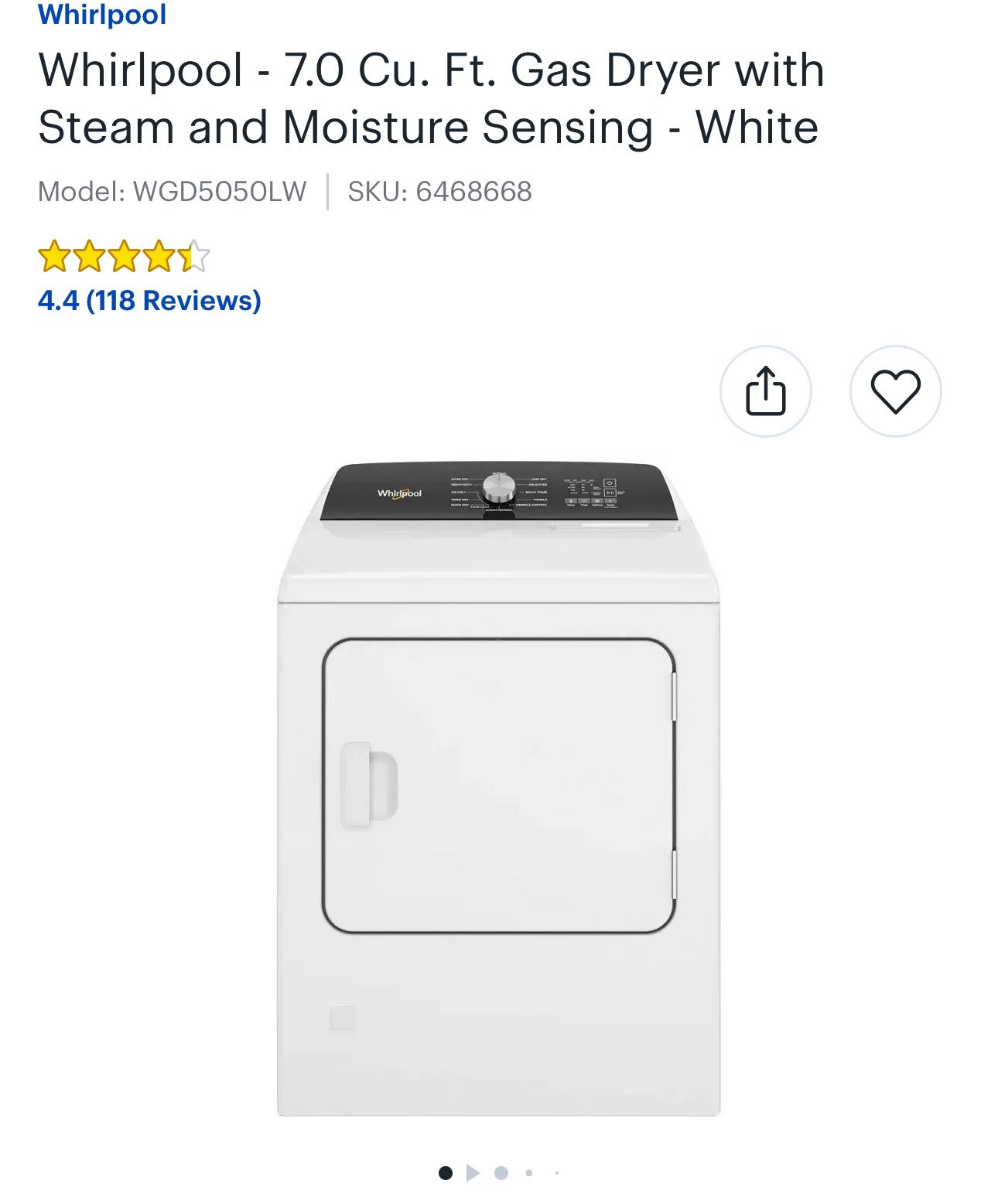 Like new Gas dryer