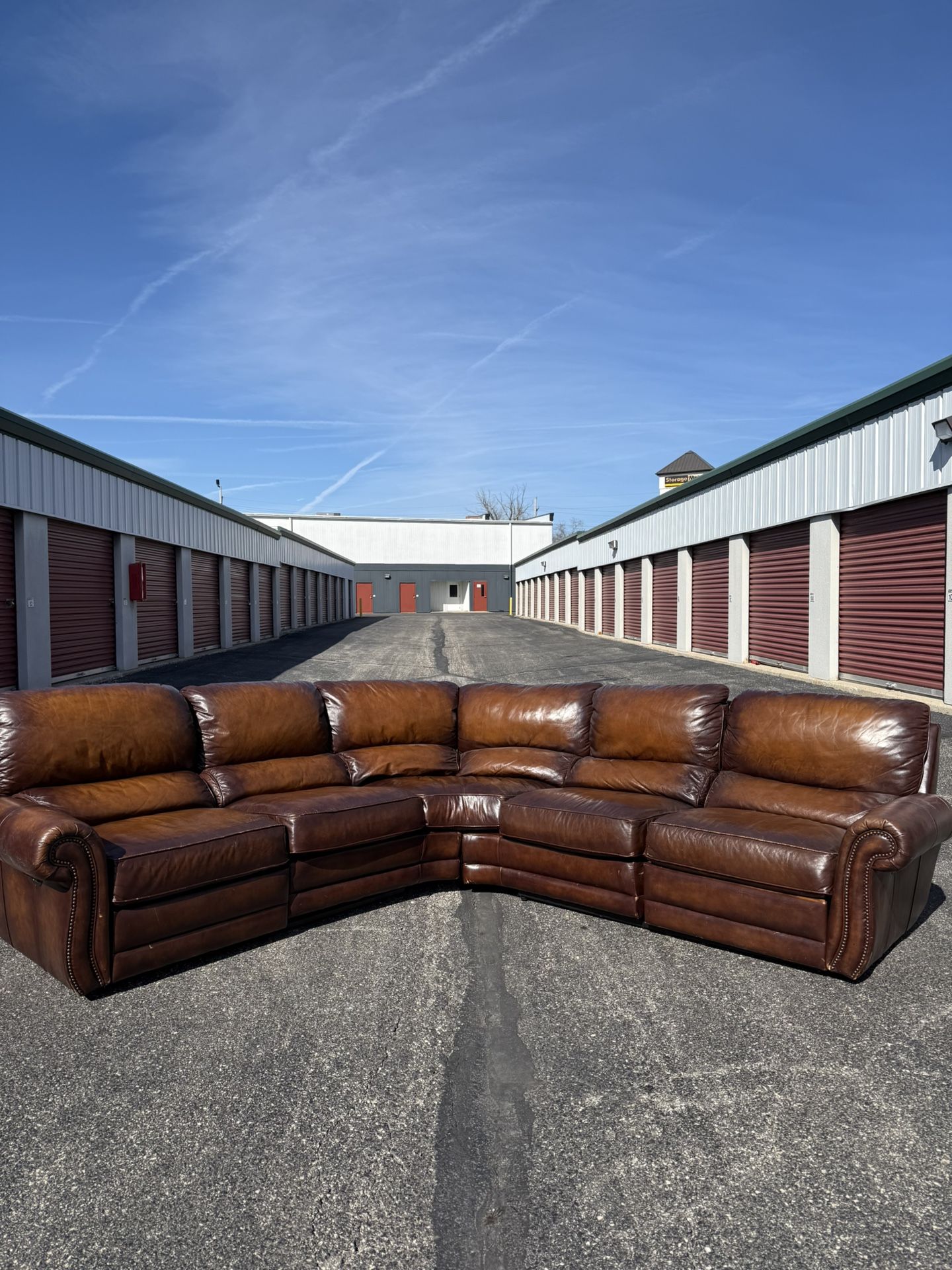 BERNHARDT leather reclining sectional