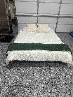 Queen bed frame with mattress