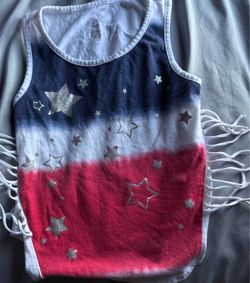 4th of July toddler girl tank top