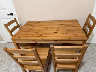 IKEA-Wood Dining Table with 4 Chairs