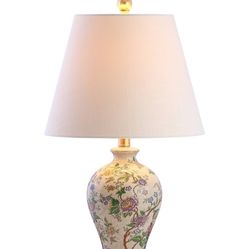 JONATHAN Y JYL3009A Grace 24" Floral LED Table Lamp Classic Cottage Bedside Desk Nightstand Lamp for Bedroom Living Room Office College Bookcase LED B