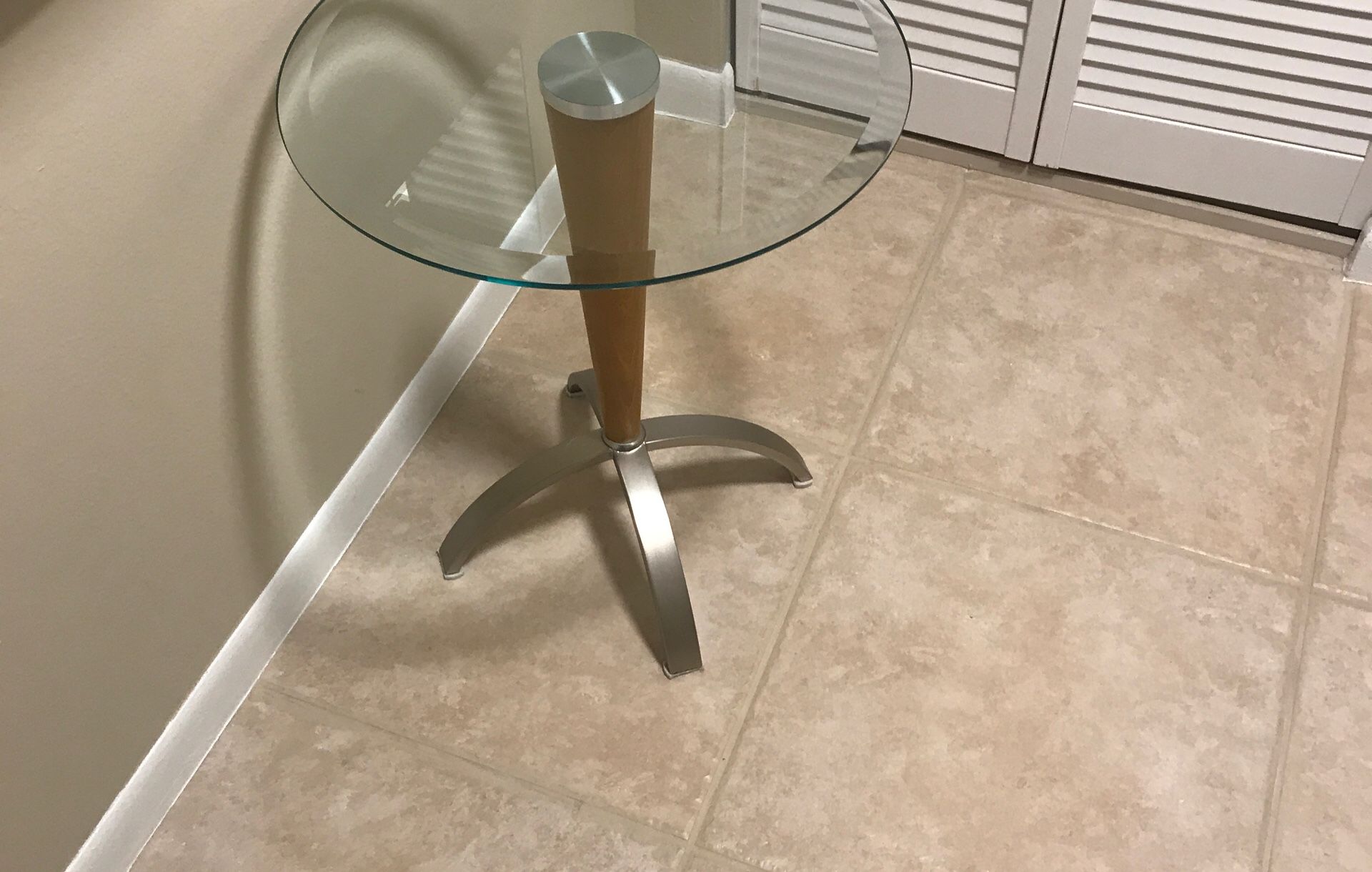 High Quality wood steal glass end table