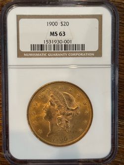 1900 $20 Liberty Double Eagle NGC MS63 Gold Coin