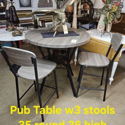 Table Pub Style W/3 StoolsWe are located at 2811 East Bell road. Another Time Around Furniture.
