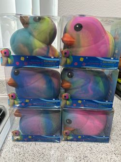 Tie-Dye Squish Rubber Duck Toys – $12 each