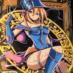 Dark Magician Girl Acrylic Wall Art, Autographed, W/ Frame