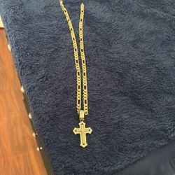 Gold Playded Cross Necklace 