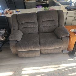Grey Electric  Recliner Love Seat