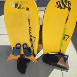 2- Money Mach7 boogie boards w/ Churchill fins 