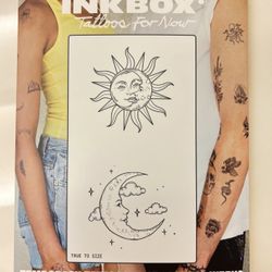 NEW Inkbox Temporary Water Resistant Tattoo Kit 2 Pack Sun & Moon Last 1-2 Weeks