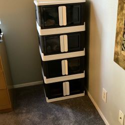 Stackable Storage Bins With Wheels (set of 4)
