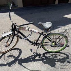 BIKE Burning Man Playa Beach Cruiser With Rear Double Basket