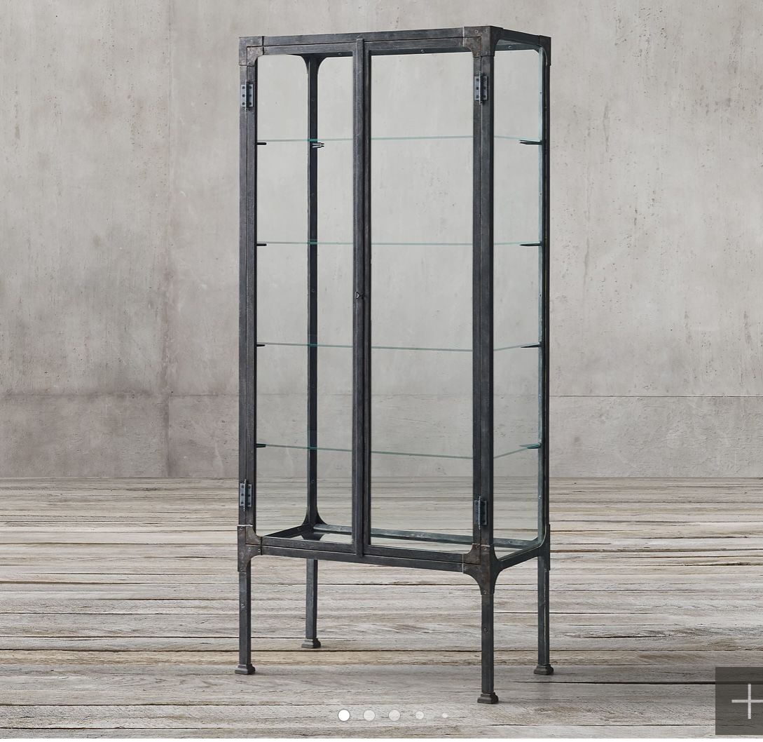 Restoration Hardware-Circa 1900s Steel & Glass Surgeons Cabinet
