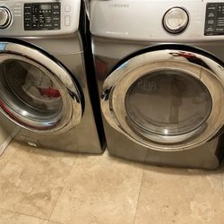 Samsung Front Load Washer & Dryer Set (Steam, VRT) – Works Perfect