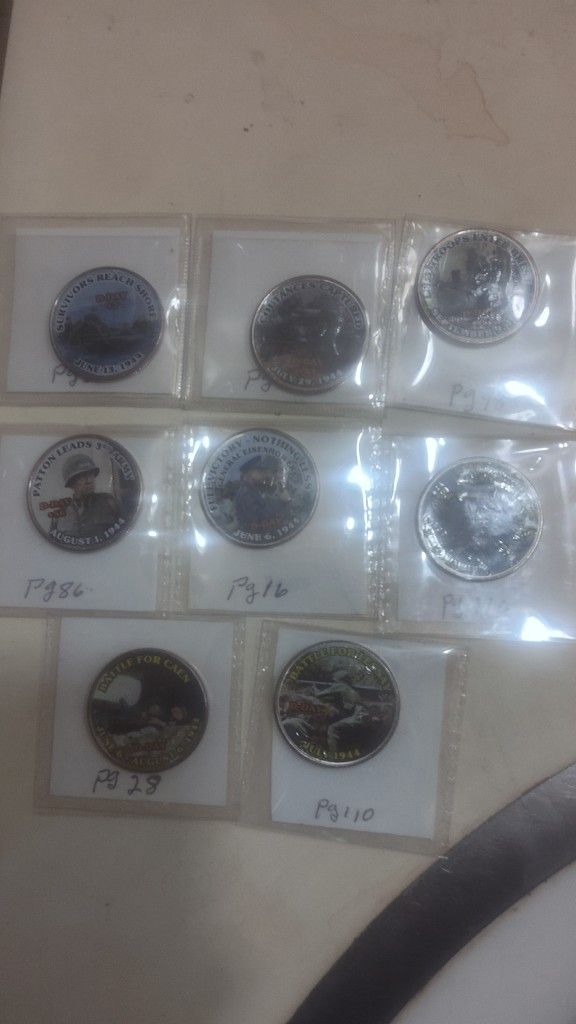 Ww2 Colorized Commemerative Half Dollars