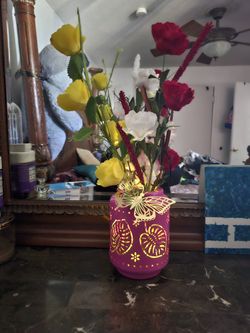 Florero Lámpara Manualides Cruz♡