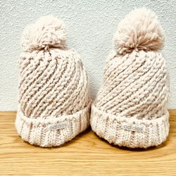 2 Adidas Kids Chunky Knit Pom Beanie