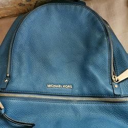 Michael Kors Blue Leather Backpack $30
