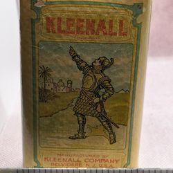 Early 1900s Kleenall metal cleaning powder advertising tin (empty).