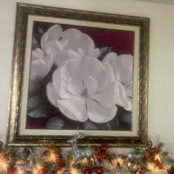  Beautiful Magnolia Crimson Flower Painting 45 x45