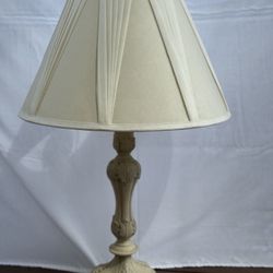 Ivory Resin Table Lamp with Overtone Rub