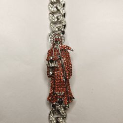 Santa Muerte Gold Plated Bracelet 