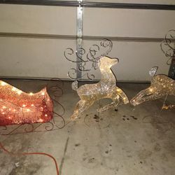 Lighted Santa and Sleigh 