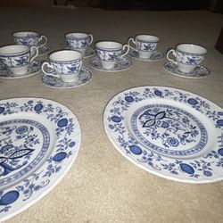 Sets Antique Johnson Brothers Indies Teacups With Saucers, Plates,  England