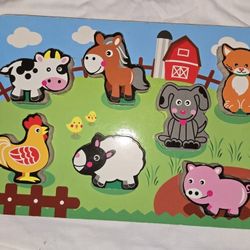 Adorable Solid Wood Sturdy Farm Puzzle