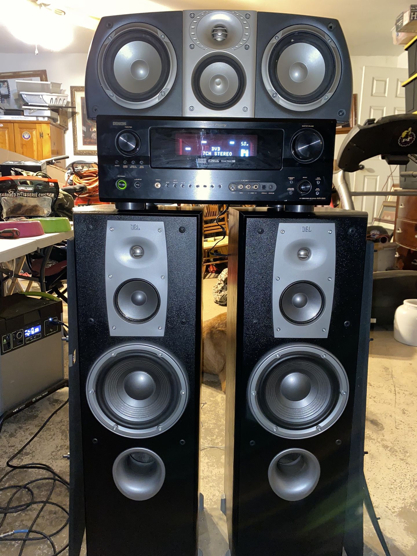 Speakers Jbl Tower Speakers And DENON Receiver Great Power For Jbl Tower Speakers Home Speakers And Center Speaker MAKE AN OFFER!