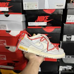 Nike Dunk Low Off White Lot 6 size 10 USED But Clean