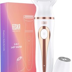 (Brand new) Electric razor for women, a wireless 2-in-1 razor for women's face, legs and underarms, portable waterproof dry and wet hair removal, type