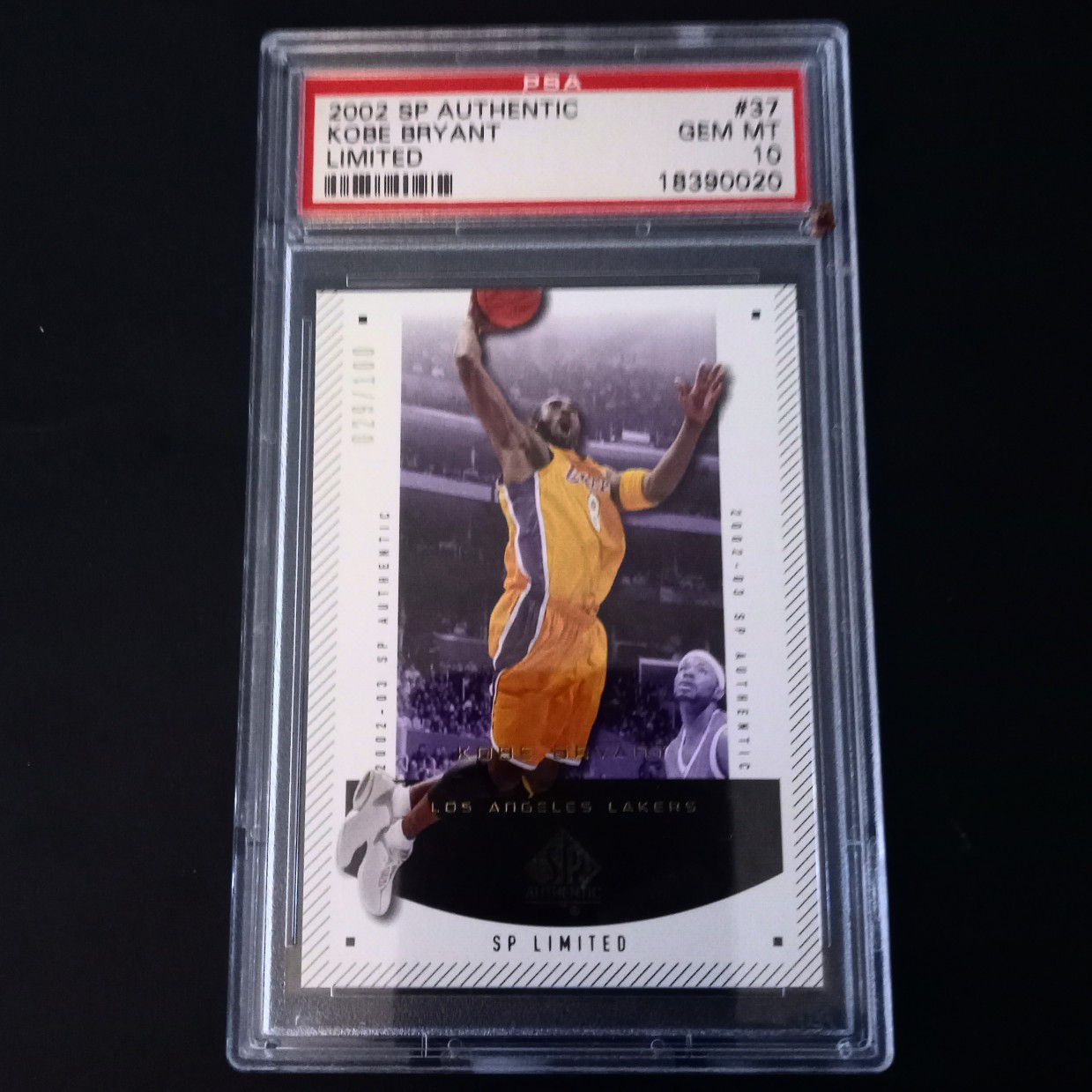 2002SP Authentic Kobe Bryant limited Edition Gem Mint 10