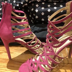 Purple/ pink cage heels
