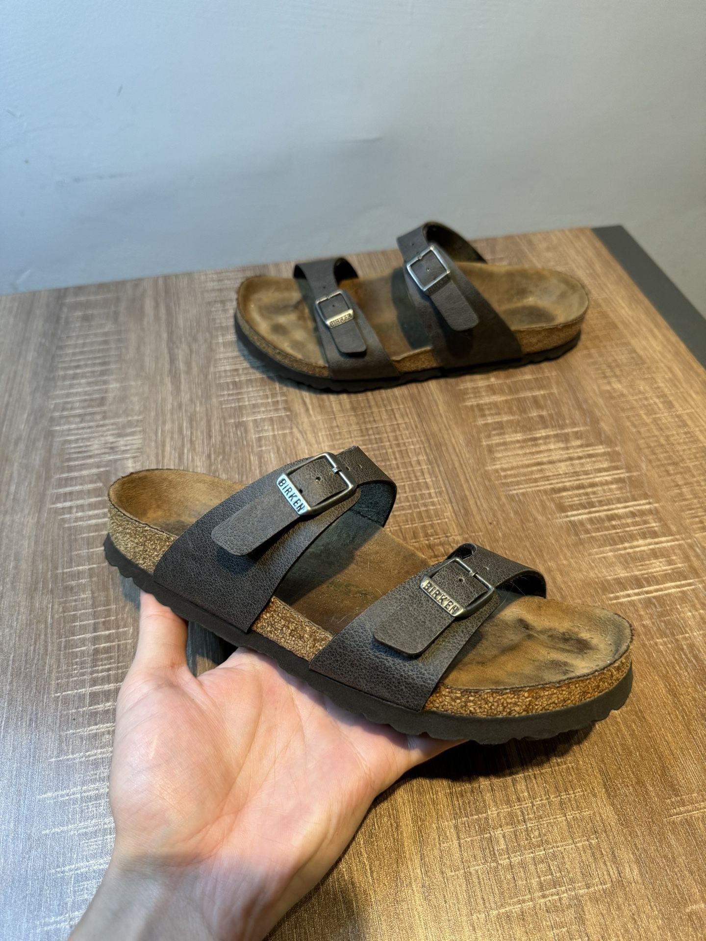 Birkenstock Arizona Sandals 36 Womens 5/ 5.5 Leather Slip On Buckle