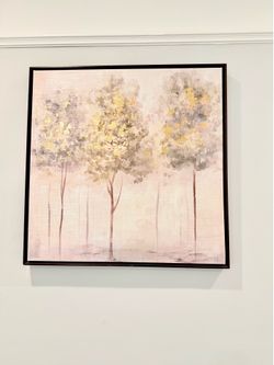 Framed Tree Art Gold Foil Print