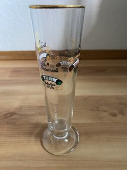 8” Gold Rim Beer Stem Glass , Lindemans