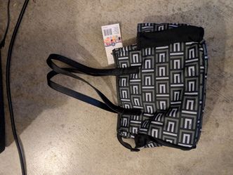 Geometric Print Tote Bag with Tags