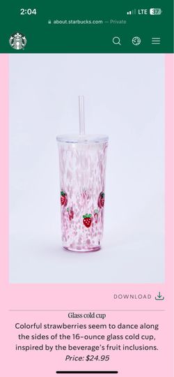 Starbucks glass 16 - ounce , Pink Drink Collection