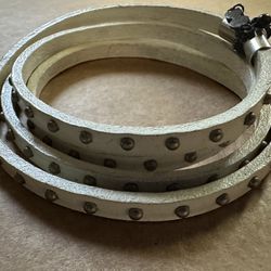 White Studded Leather Bracelet 