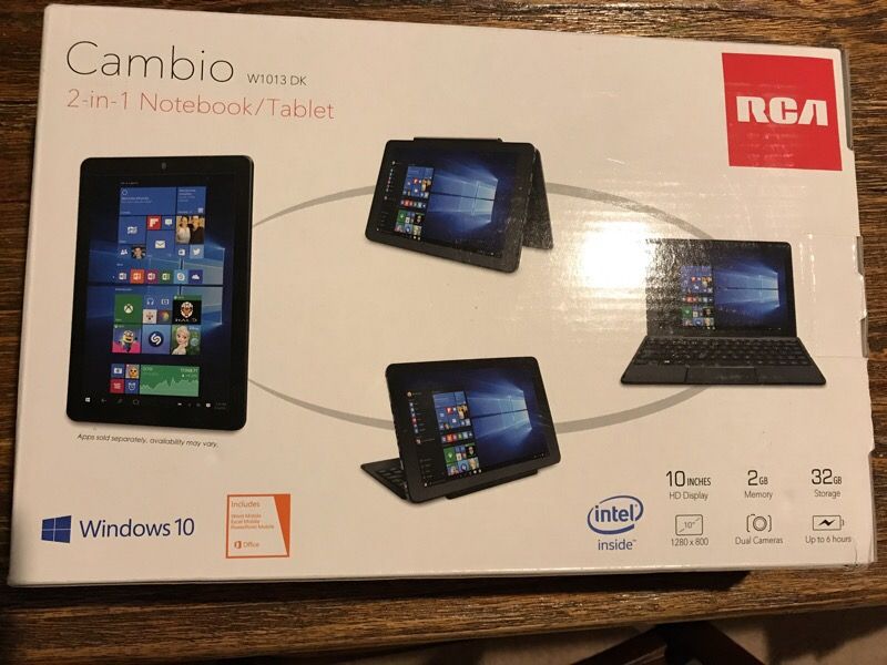 Brand New RCA 2 in 1 Cambio W1013DK Notebook Tablet