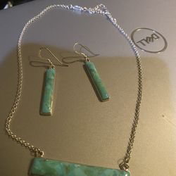  Turquoise and silver jewelry set - New!