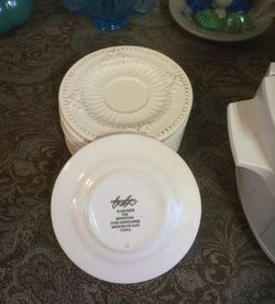 8 Baroque Ironstone saucers