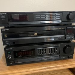 Sony 5 Disc Cd Player, Receiver, And Turner 