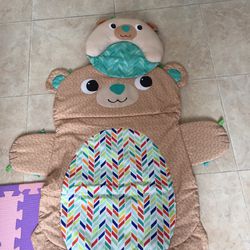 Teddy Bear Tummy Time with pillow
