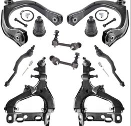 Trailblazer GMC Envoy XL Buick Rainier 9-7X Ascender, Lower & Upper 4 Control Arms 2 Upper Ball Joints 2 Outer Tie Rods 2 Sway Bars Replacement