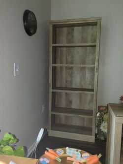 Rustic Wood Tone 5-Shelf Bookcase