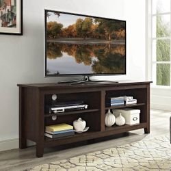 New Traditional Brown Tiered Top Open Concept TV Stand