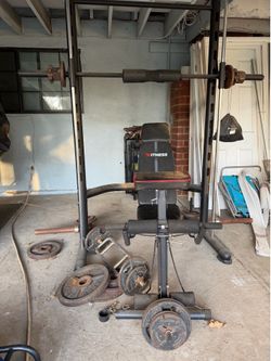 Free squat rack and bench (no weights)